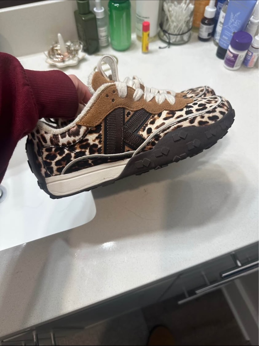 kate spade Leopard Print Women's Sneaker with Brown Suede Accents